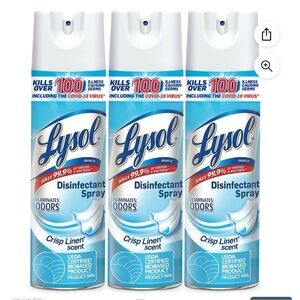 Lysol Disinfectant Spray Crisp Linen 3 Pack